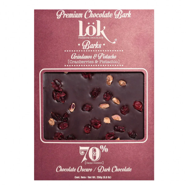 Lök Cranberry und Pistazien Schokolade (250g)